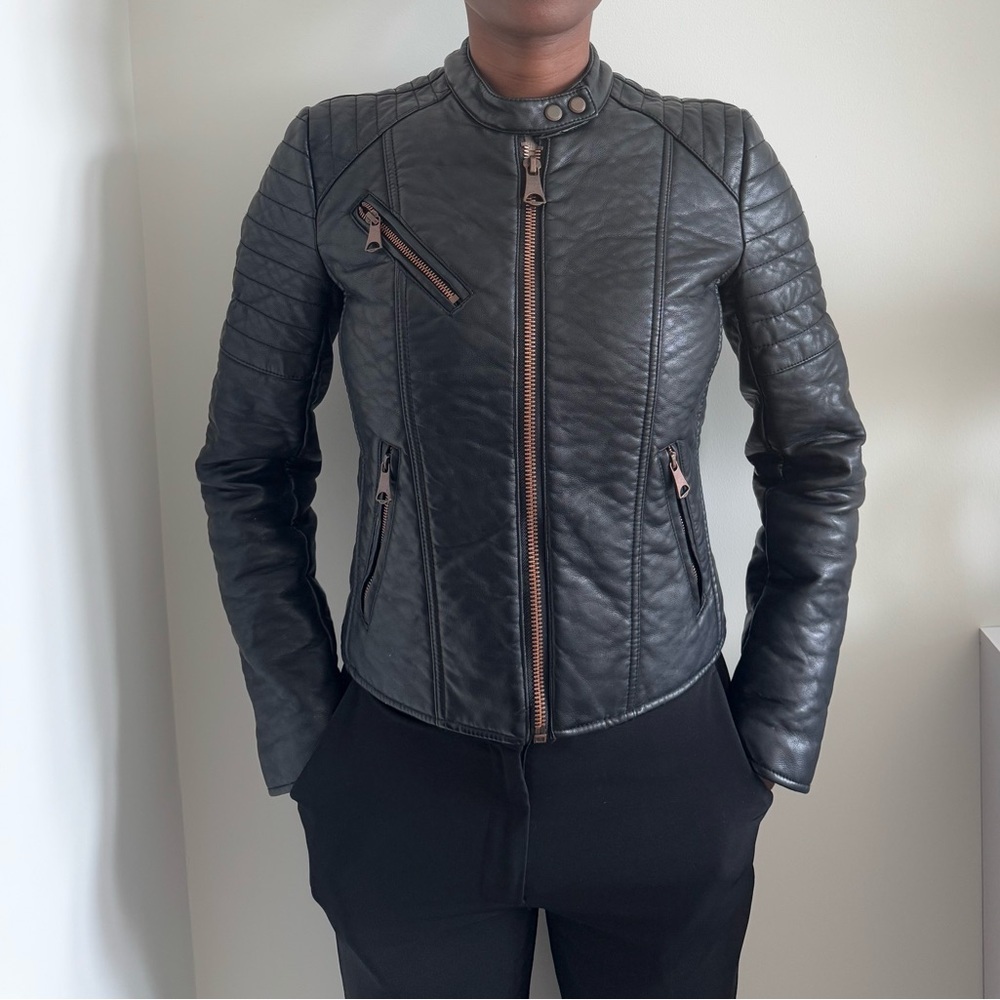 Marc New York Andrew Marc Blakely Faux Leather Moto Jacket in Black - Picture 8 of 15